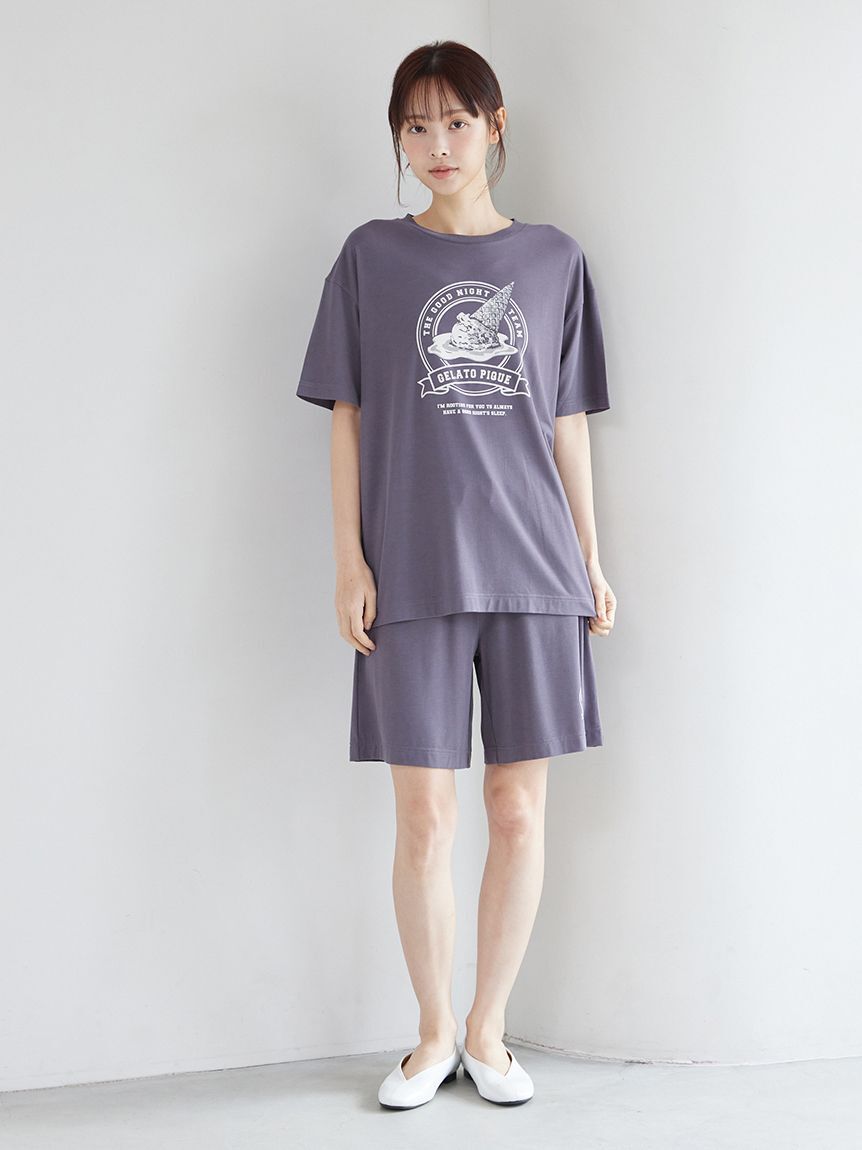gelato pique「【UVカット】エンブレムワンポイントハーフパンツ」|ルームウェア|