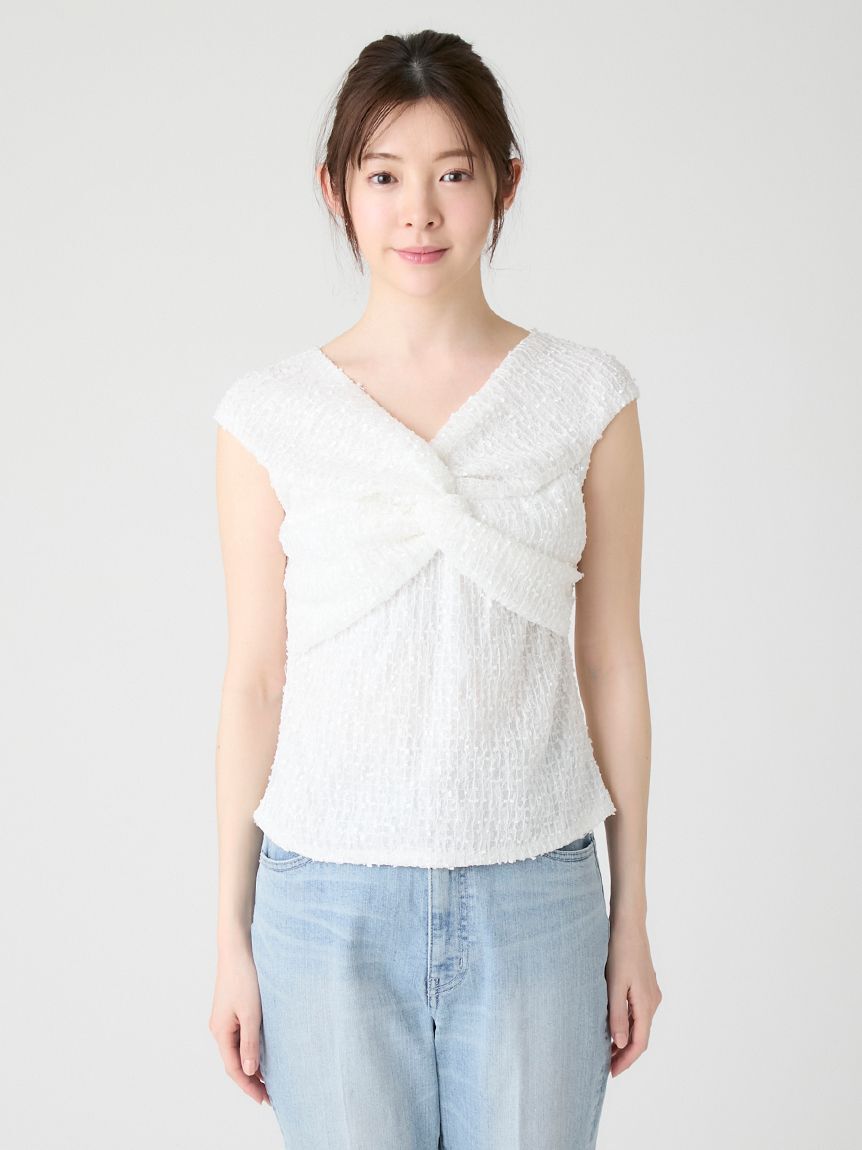 CELFORD「【洗える】ツイストオフショルレーストップス」|Tシャツ・カットソー|