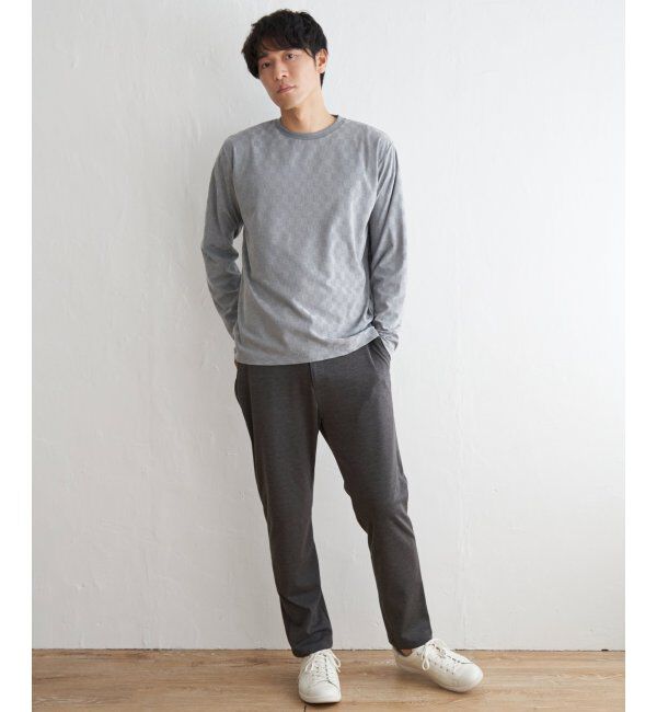 IKKA LOUNGE「リンクスジャガード市松ロンT」|Tシャツ・カットソー|