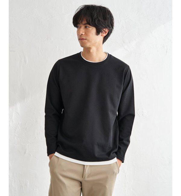 ikka「【雑誌MonoMax4月号掲載】速乾ピケレイヤードロンT「小泉孝太郎さん着用モデル」」|Tシャツ・カットソー|