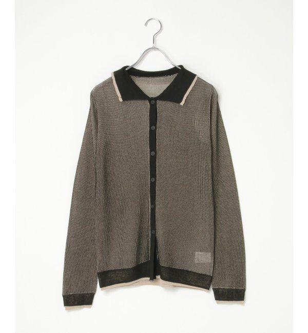 VENCE share style「麻タッチ配色チュニックカーディガン」|カーディガン|