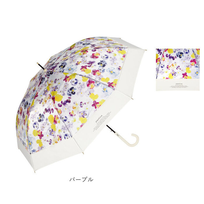 BACKYARD FAMILY「ビニール傘 おしゃれ 通販 花柄 半透明 ジャンプ式 フラワー 61cm グラスファイバー」|傘|