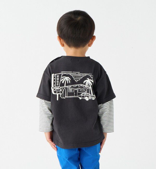 SHIPS Colors 「SHIPS Colors: 80～130cm / レイヤード プリント ロンT◇」|Tシャツ・カットソー|