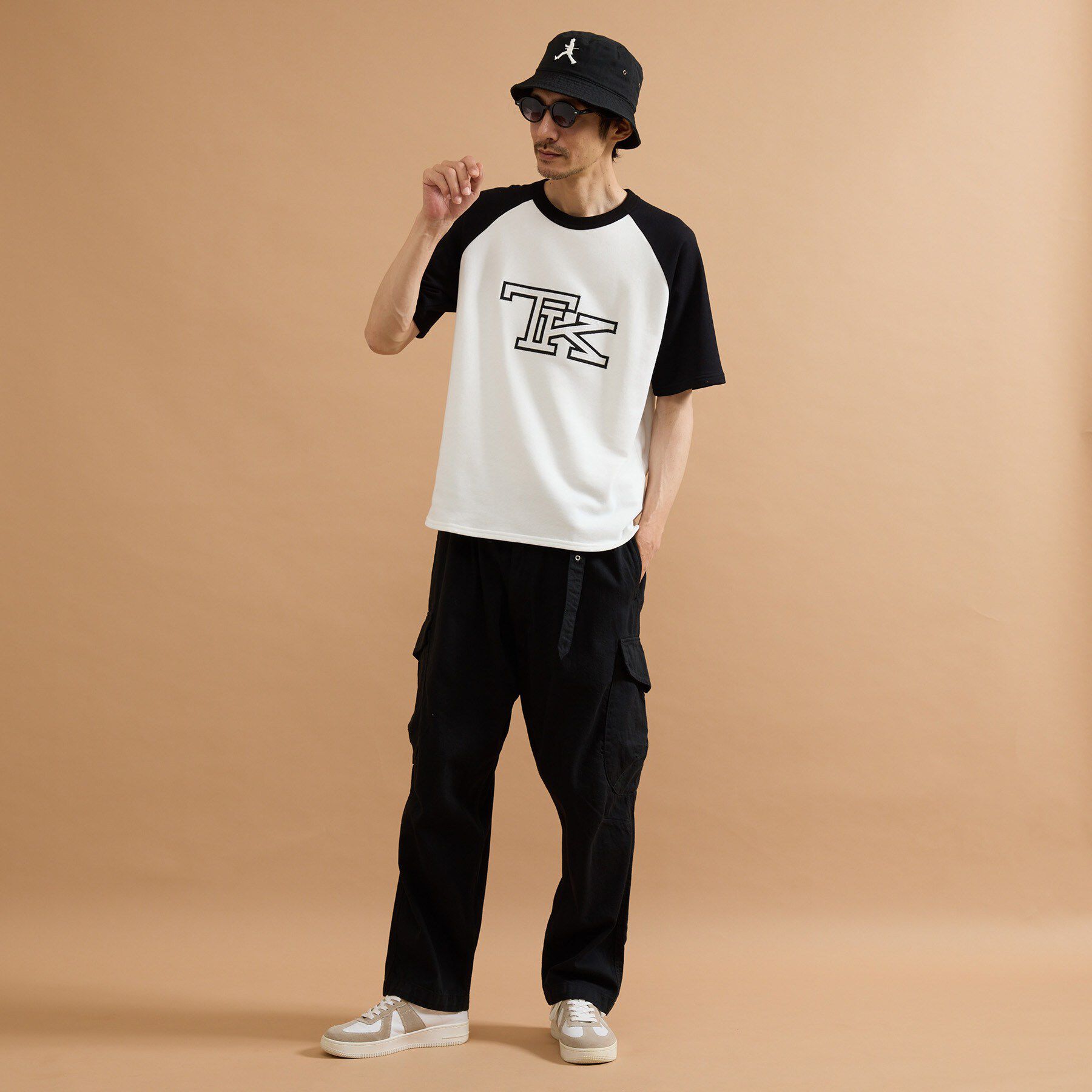 40CARATS&525「カレッジ風TKラグラン配色ミニ裏毛T」|Tシャツ・カットソー|