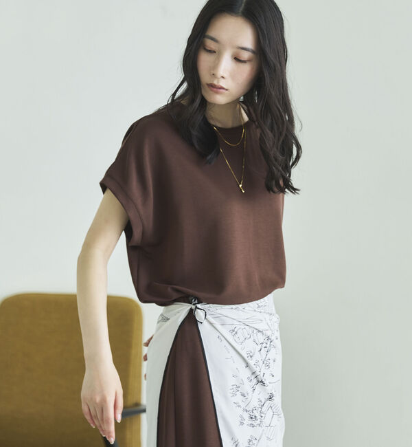 Doux archives「【１秒コーデ】ＮＥＷ多機能フレンチスリーブカットソー」|Tシャツ・カットソー|BROWN
