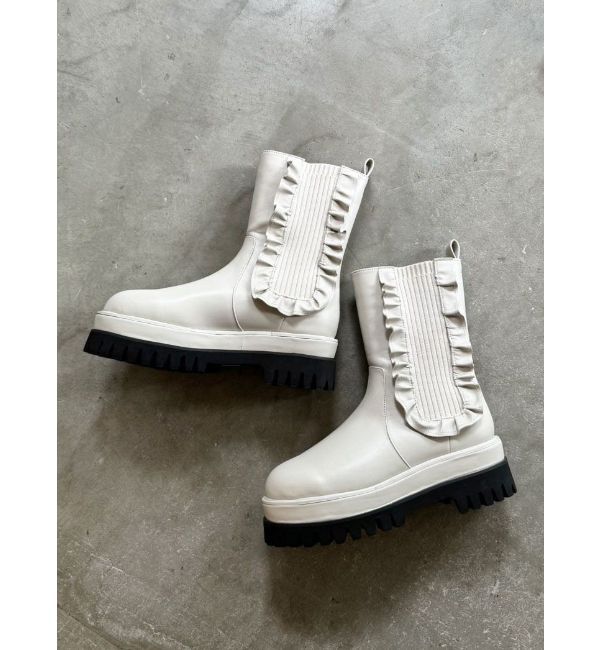 CALNAMUR「SIDE GORE FRILL SHORT BOOTS/サイドゴアフリルショートブーツ」|その他|