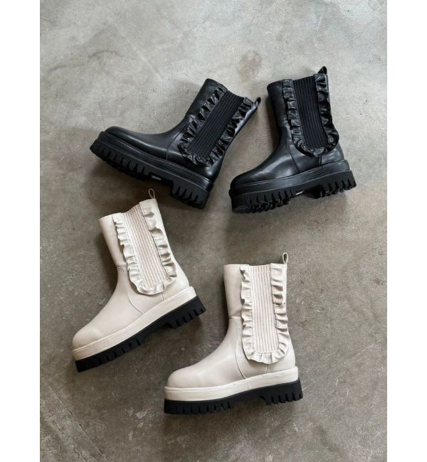 CALNAMUR「SIDE GORE FRILL SHORT BOOTS/サイドゴアフリルショートブーツ」|その他|