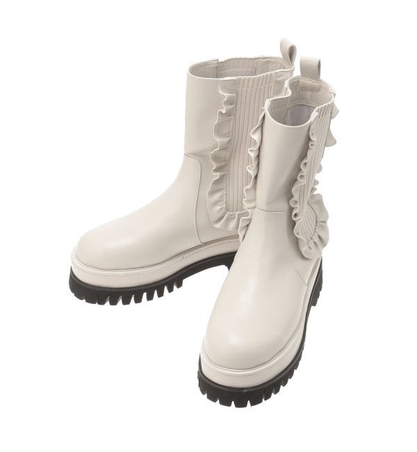 CALNAMUR「SIDE GORE FRILL SHORT BOOTS/サイドゴアフリルショートブーツ」|その他|