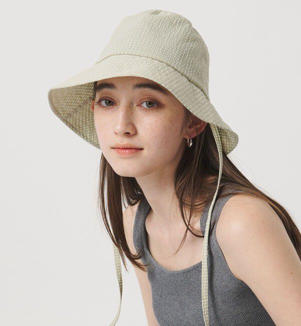 UNITED ARROWS「ギンガムチェック ハット UV」|ハット|BEIGE