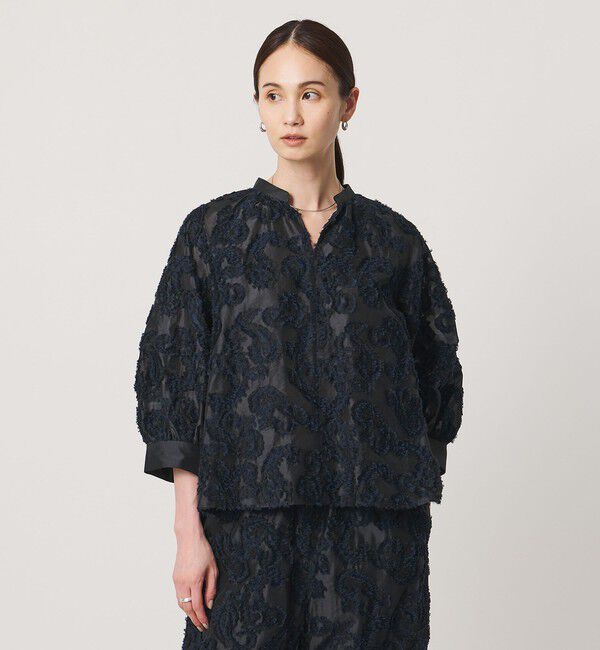 UNITED ARROWS「カット ジャガード ブラウス ‐ウォッシャブル‐」|シャツ・ブラウス|