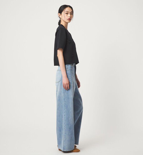 EMMEL REFINES「＜EMMEL REFINES＞EM HW フラワーモチーフ ショートスリーブ ニット」|ニット・セーター|