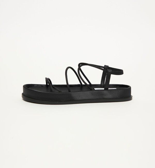 EMMEL REFINES「＜EMMEL REFINES＞EM サテンチューブ フラット サンダル」|サンダル|BLACK