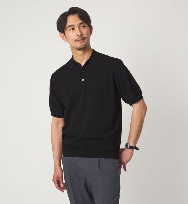 UNITED ARROWS green label relaxing「【WEB限定】JUST fit ジャケイン ニット 半袖 ポロシャツ」|ポロシャツ|