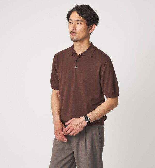UNITED ARROWS green label relaxing「【WEB限定】JUST fit ジャケイン ニット 半袖 ポロシャツ」|ポロシャツ|