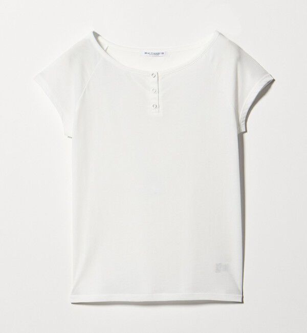 BEAUTY&YOUTH UNITED ARROWS「ポリエステルコットン ヘンリーネックTシャツ」|Tシャツ・カットソー|WHITE