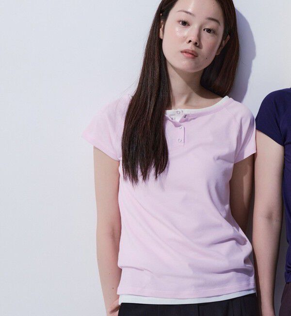 BEAUTY&YOUTH UNITED ARROWS「ポリエステルコットン ヘンリーネックTシャツ」|Tシャツ・カットソー|LT.PINK