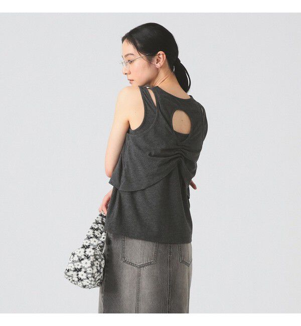 Ray BEAMS 「カットアウト レイヤード ノースリーブ」|Tシャツ・カットソー|CHARCOAL GRAY