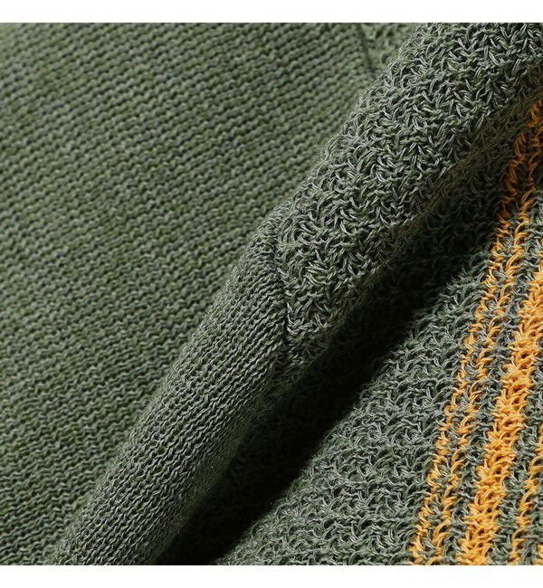 BEAMS PLUS「Zip Knit Polo Stripe」|ポロシャツ|