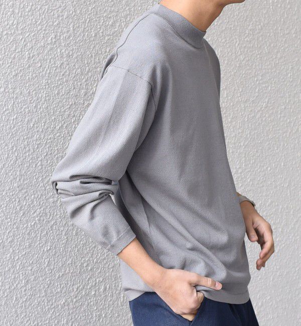 SHIPS any「SHIPS any:〈手洗い可能〉ハイゲージ ニット モックネック Tシャツ◇」|Tシャツ・カットソー|グレー