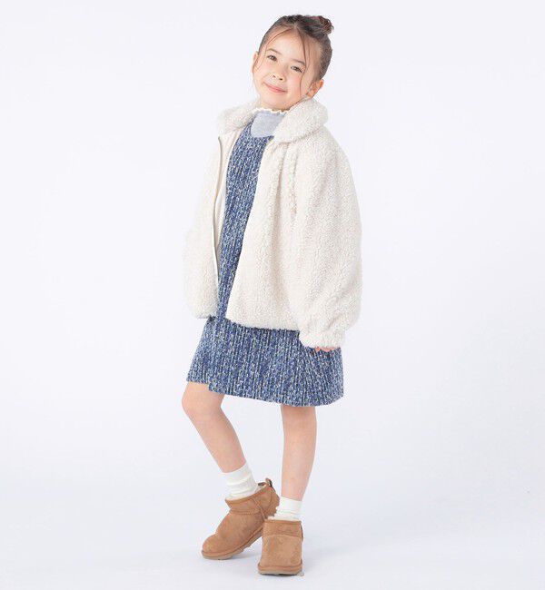 SHIPS KIDS「SHIPS KIDS:100～130cm / プードルファー&times;タフタ リバーシブル ジャケット」|ブルゾン・スタジャン|