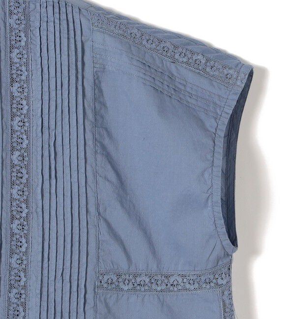 SHIPS for women「【SHIPS別注】Fanaka:〈手洗い可能〉リバー レース フレンチスリーブ ブラウス」|シャツ・ブラウス|
