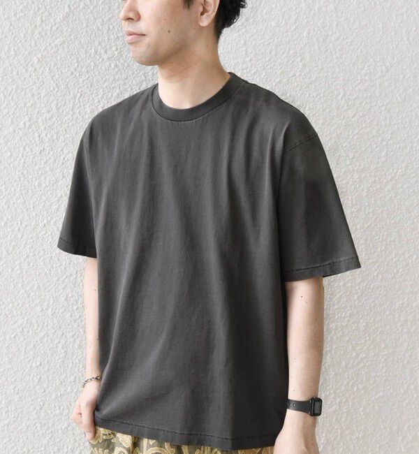 SHIPS any「【SHIPS any別注】ONEITA:〈洗濯機可能〉ピグメント ダイ リラックス Tシャツ◆」|Tシャツ・カットソー|ブラック