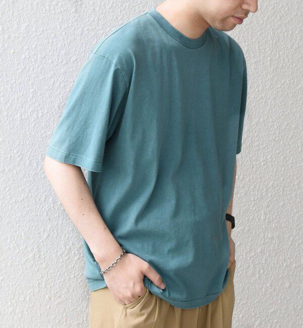 SHIPS any「【SHIPS any別注】ONEITA:〈洗濯機可能〉ピグメント ダイ リラックス Tシャツ◆」|Tシャツ・カットソー|ライトグリーン