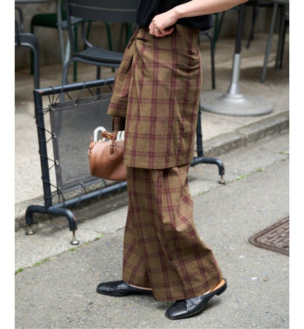 OUTDOOR PRODUCTS Usual Things「≪予約≫PLAIDパターンイージーワイドパンツ セットアップ対応」|スラックス|