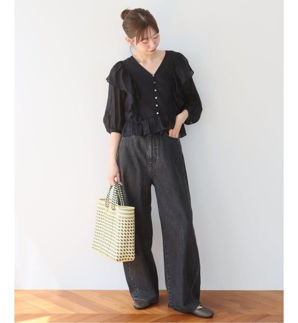 SLOBE IENA「LE DENIM ライトカーブバギーデニムパンツ」|デニム|