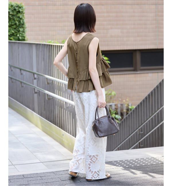 SLOBE IENA「《WEB限定カラーあり/予約》2WAYペプラムフリル ノースリーブブラウス」|シャツ・ブラウス|