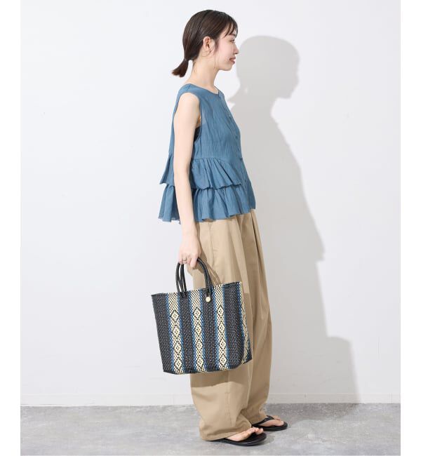 SLOBE IENA「《WEB限定カラーあり/予約》2WAYペプラムフリル ノースリーブブラウス」|シャツ・ブラウス|