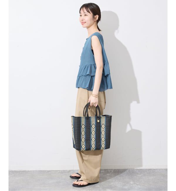 SLOBE IENA「《WEB限定カラーあり/予約》2WAYペプラムフリル ノースリーブブラウス」|シャツ・ブラウス|