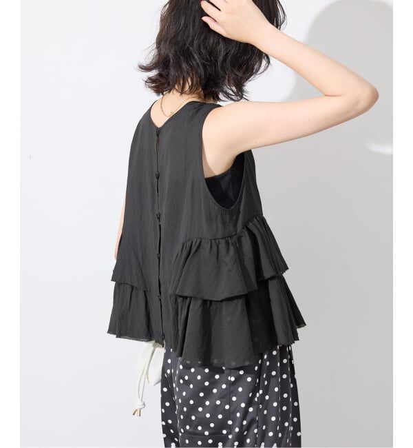 SLOBE IENA「《WEB限定カラーあり/予約》2WAYペプラムフリル ノースリーブブラウス」|シャツ・ブラウス|