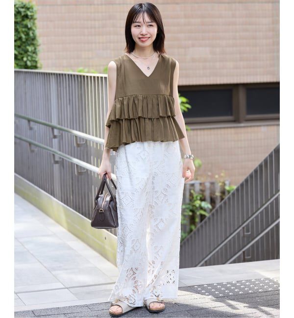 SLOBE IENA「《WEB限定カラーあり/予約》2WAYペプラムフリル ノースリーブブラウス」|シャツ・ブラウス|