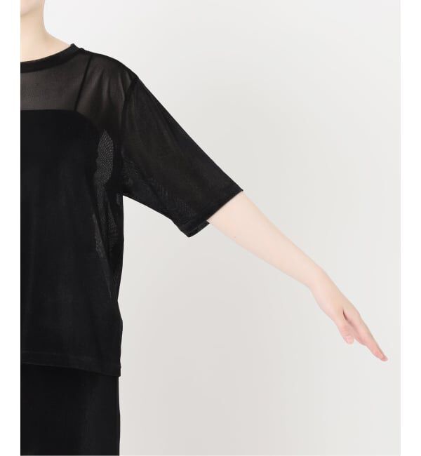 VERMEIL par iena「《予約》ベロアメッシュプルオーバー」|Tシャツ・カットソー|