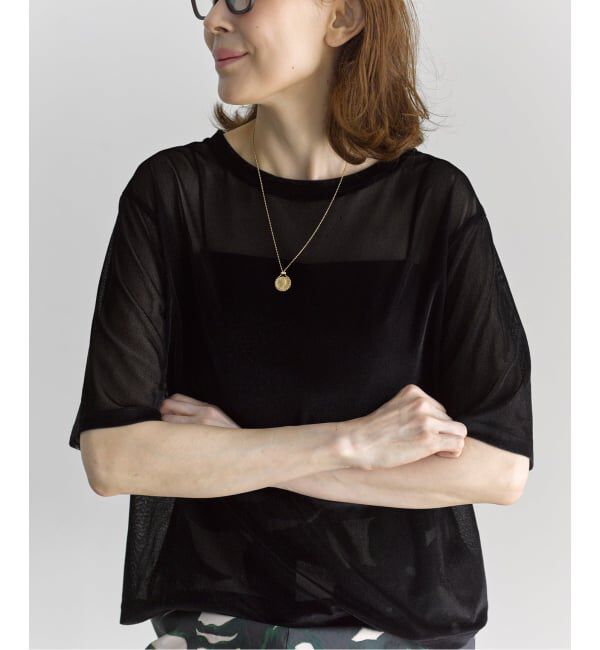 VERMEIL par iena「《予約》ベロアメッシュプルオーバー」|Tシャツ・カットソー|