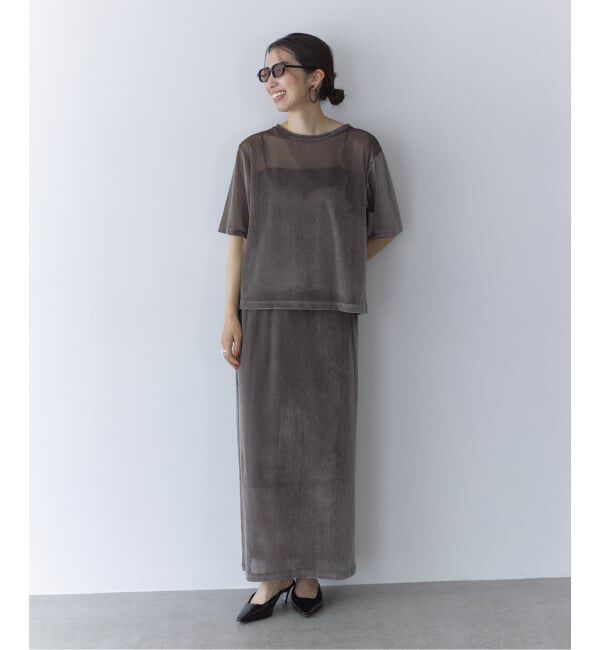 VERMEIL par iena「《予約》ベロアメッシュプルオーバー」|Tシャツ・カットソー|