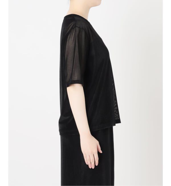 VERMEIL par iena「《予約》ベロアメッシュプルオーバー」|Tシャツ・カットソー|