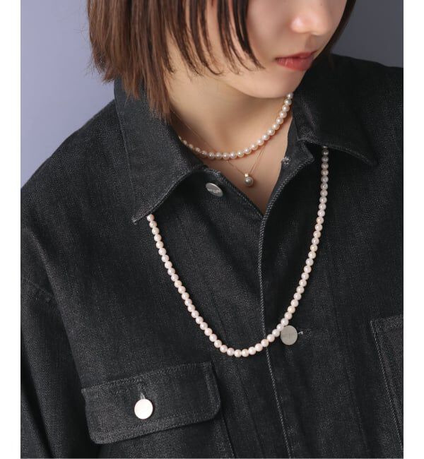 Lilas by Spick&Span「《WEB限定》パール*キューブネックレス K10」|ネックレス|