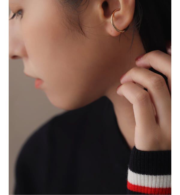 Lilas by Spick&Span「2cmサークルパイプイヤーカフ K10（片耳）」|イヤーカフ|
