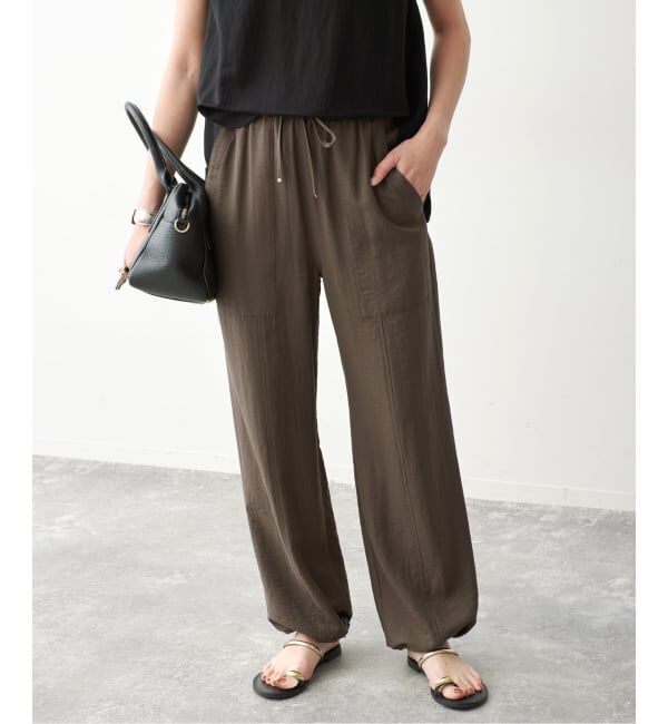 Spick and Span「ドレープツイルイージーファティーグパンツ」|スラックス|ブラウン
