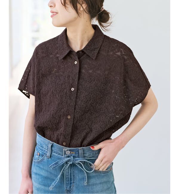 Spick and Span「レースフレンチスリーブシャツ」|シャツ・ブラウス|