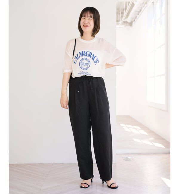 U by SPICK&SPAN「《接触冷感》VIS麻イージータックスラックス」|スラックス|
