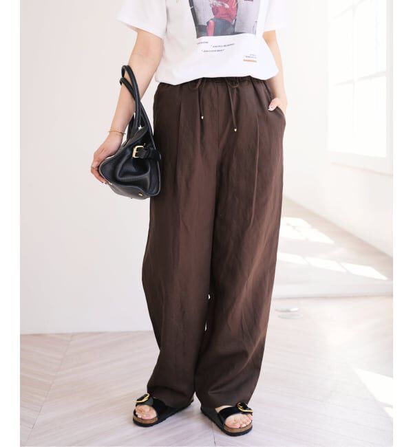 U by SPICK&SPAN「《接触冷感》VIS麻イージータックスラックス」|スラックス|