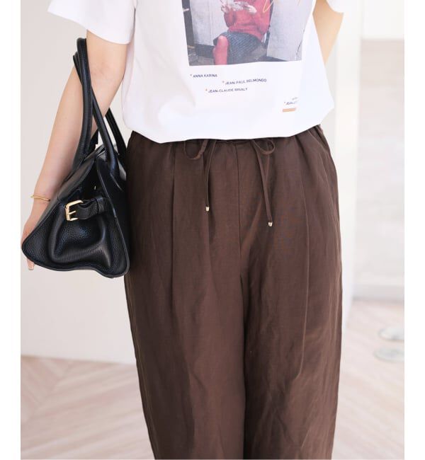 U by SPICK&SPAN「《接触冷感》VIS麻イージータックスラックス」|スラックス|