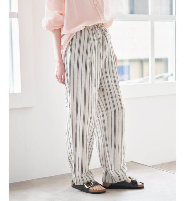 U by SPICK&SPAN「《接触冷感》VIS麻イージータックスラックス」|スラックス|