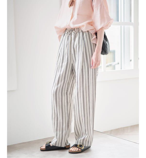 U by SPICK&SPAN「《接触冷感》VIS麻イージータックスラックス」|スラックス|