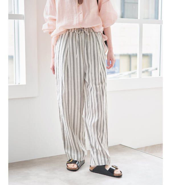U by SPICK&SPAN「《接触冷感》VIS麻イージータックスラックス」|スラックス|