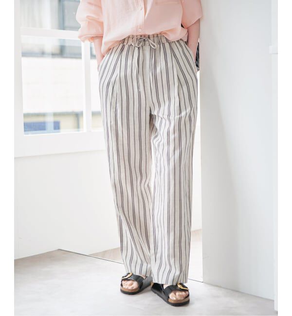 U by SPICK&SPAN「《接触冷感》VIS麻イージータックスラックス」|スラックス|