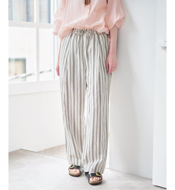 U by SPICK&SPAN「《接触冷感》VIS麻イージータックスラックス」|スラックス|
